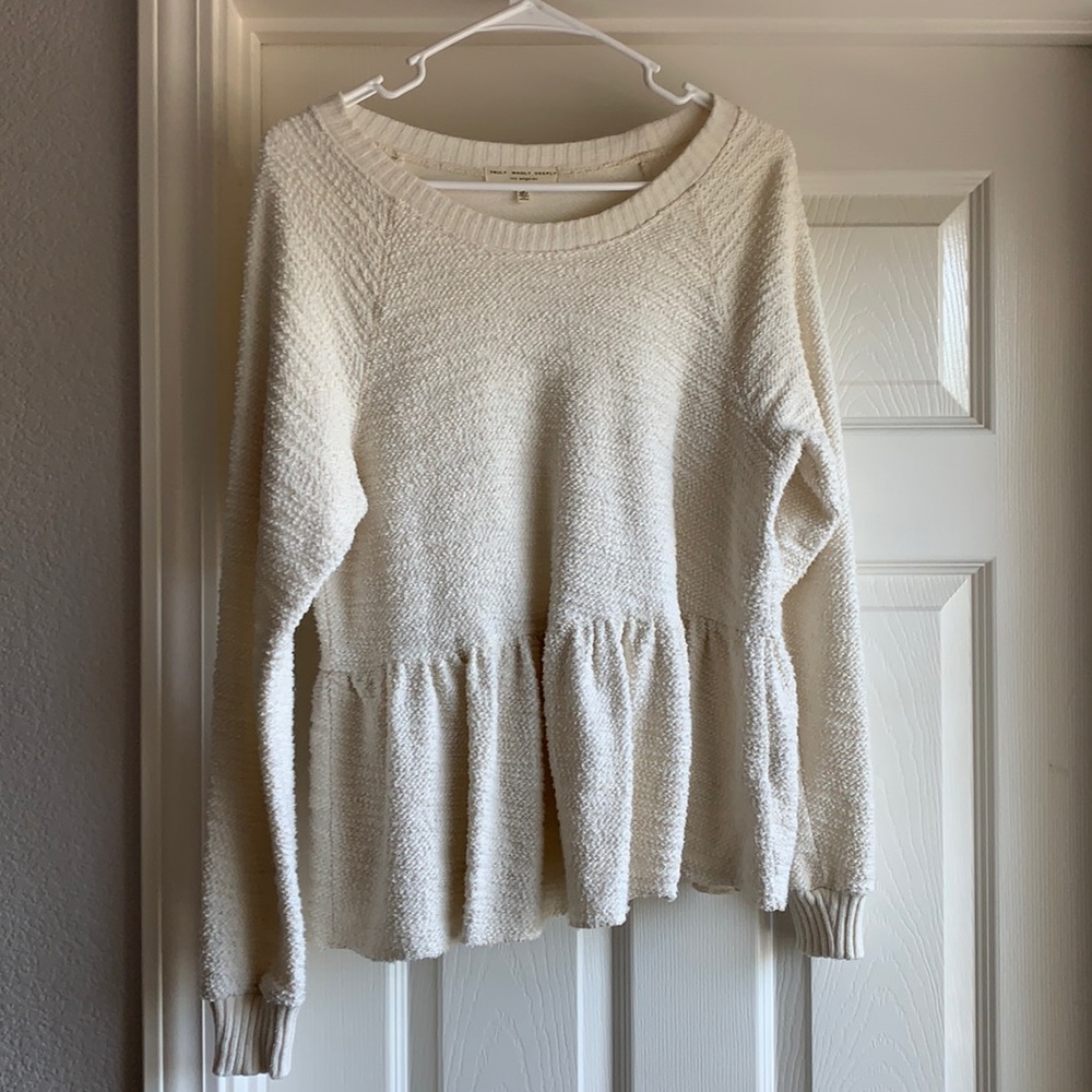 URBAN OUTFITTERS Truly Madly Deeply Peplum Sweater